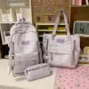 Set de Mochila Escolar de Tres Piezas Estilo Ins Nuevo Estilo Transfronterizo, Alto Valor, Gran Capacidad, Mochila de Nailon Reductora de Peso para Estudiantes de Secundaria y Preparatoria