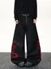 Transfronterizo 2026 de moda para hombre y mujer verano nuevo estilo personalizado letra hip-hop ins moda de calle alta pantalones largos geniales jeans