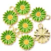 Liga DIY Acessórios para Joias Pingente Flor Gota de Óleo Girassol Colar Pingente Brincos Acessórios W200