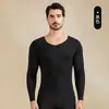 Ropa interior térmica para hombre Seda Cachemira Hilo Ultra Fino Generador de Calor Acrílico Pantalones Térmicos Forro Polar Grueso Camiseta Térmica de Cuello V Set Invierno