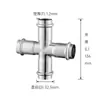 Acero Inoxidable 304 Conector de Tubería de Agua de Cuatro Vías Cruz de Cuatro Vías Tridimensional Conector de Cuatro Vías de Diámetro Igual