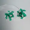 Brincos de Botão com Cluster de Hortênsias Color-blocking, Feitos à Mão com Contas e Cristais, Ear Cuff para Orelhas Não Perfuradas, Para o Dia a Dia, Trabalho, Encontros, Estilo Artístico