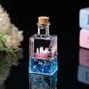 Botella Pequeña Cuadrada de Acrílico Reloj de Arena Líquido Aceite Gota Velero Botella de Deriva Decoración de Escritorio para el Hogar Pequeños Adornos Regalos para Niños