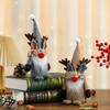 Adornos de Muñeco de Astas Navideñas Muñeco Regalos de Navidad Muñeco de Pie Rudolph sin Rostro