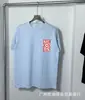 Camiseta Roja de Verano de Manga Corta con Logo Blanco de Casablanca, Marca de Moda Tendencia, Cuello Redondo, Estampado Minimalista, Redondo, Niche Casa