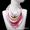 Bufanda Cuadrada de Moda con Hebilla Magnética 2025, Bufanda de Seda Versátil y Elegante para Mujer, Protector Solar y Bufanda Cálida para el Cuello para Primavera y Otoño