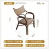 Cadeira Individual de Rattan Indonésio Estilo Meados do Século para Sala de Estar de Casa, Cadeira de Sofá, Hotel e Varanda de Pousada, Cadeira de Lazer