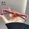 Gafas de Lectura Personalizadas Retro de Bloques de Color Transfronterizas Europeas y Americanas con Protección contra Luz Azul, Nuevas Gafas de Lectura Triangulares Ojo de Gato de Moda al por Mayor