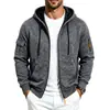 Sudadera con capucha y cremallera para hombre, peso pesado, suelta, con felpa interior, estilo europeo y americano, transfronteriza, para hombre, múltiples bolsillos, chaqueta casual para hombre, venta al por mayor