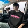 Camiseta masculina de algodão puro, manga curta, verão, fina, tamanho grande, letra americana, manga curta, marca da moda, gola redonda, roupas soltas para casais