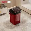 Bote de basura con tapa abatible, de alta gama, estilo lujo ligero, tamaño y capacidad grandes, adecuado para la sala de estar, hecho de plástico engrosado para almacenamiento