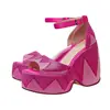 Rebite Strass Amazon Rivet Novos Sandálias de Salto Fino 2023 Comércio Exterior Sandálias Cor Vermelho Rosa para Adultos