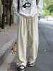 Pantalones Casuales de Lino Imitación Estilo Old Money para Hombre, Verano Ligeros Transpirables de Secado Rápido, Pierna Ancha con Corte Recto Caído