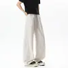 Pantalones Casuales Desestructurados de Retazos con Parche de Remaches Estilo Retro Americano para Hombre Primavera y Otoño Nuevo Estilo Corte Limpio Holgado Versátil Pierna Recta