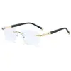 Gafas de prescripción que se pueden usar como gafas de sol, unisex, elegantes, juveniles, con bloqueo de luz azul, sin montura, borde biselado