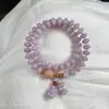 Pulsera Bodhi de Semilla de Ciruela Negra Estilo Ábaco Doble Círculo Joyería de Mano para Hombres y Mujeres, Pulsera de Cuentas de Oración Budista