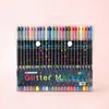 Venta Directa de Fábrica Set de Marcadores Brillantes de Doble Cabezal y Doble Color con Puntas Suaves para Dibujo Infantil y Graffiti, Plumas de Acuarela Acrílica de Color en Capas