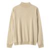 Suéter Elegante de Cuello Medio Alto de 48 Hilos 100% Lana Pura para Mujer, Nuevo Estilo de Otoño, Suéter Fino de Punto de Manga Larga para Invierno