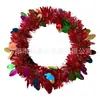 Guirnalda de Cinta de PVC Colorida Navideña Decoraciones Colgantes para Puerta Papá Noel Muñeco de Nieve Guirnalda de Corona de Espumillón Rojo y Verde Adornos Colgantes