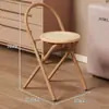 Cadeira Dobrável Retrô de Rattan Pequeno Apartamento Doméstica Dobrável Cadeira de Jantar Cadeira Nova para Varanda Cadeira que Não Ocupa Espaço