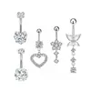 Anillos para Ombligo de Circonita Más Vendidos, Anillos para Ombligo Transfronterizos, Anillos para Ombligo de Amazon, Tachuelas para Ombligo, Joyería para Piercings Corporales