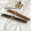 Han Feng Nuevo Cinturón con Hebilla Trapezoidal Geométrica Irregular Retro Todo Fósforo Cinturón de Mujer Cinturón para Pantalones de Hombre Sin Perforaciones