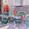 Porta-velas de vidro faça você mesmo feito à mão Vaso transparente Mosaico de embriões brancos Crianças Pais e Filhos Fundo de copo de vela Embrião Material de embrião simples