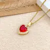 Colar Estilo Coreano Coração Colorido Zircônia Colar Acessórios para Mulheres Japoneses e Coreanos Mais Vendidos Luxo Leve Nicho Corrente da Clavícula Acessórios