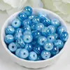 Dingyi 10mm Contas Arco-Íris Coloridas Galvanizadas com Listras Coloridas Contas de Resina com Furo Contas Soltas Contas Espaçadoras Pulseira DIY Acessórios de Joias