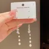 Estilo japonés y coreano, delicados y versátiles, aretes largos con flecos y detalles de circonita y perla, presentando un diseño único, minimalista y lujoso para mujeres