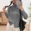 Cárdigan de punto con cremallera y solapa corta para mujer Otoño Chaqueta para mujer 2026 Nuevo Estilo Caliente Top para Otoño