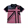 Camiseta de Manga Corta Informal Versátil de Moda Y2K con Estampado de Bandera Americana Retro Europea y Americana Streetwear Punk