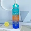Taza de Agua Esmerilada Transfronteriza Taza de Plástico Portátil 750ml Hervidor de Agua con Popote de Rebote Cuerda de Correa Taza Deportiva Resistente a Altas Temperaturas