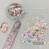 Lentejuelas Iridescentes Japonesas y Coreanas Ópalo Aurora Polvo de Diamante Triturado Mezcla Irregular de Escamas Finas de Purpurina Accesorios para Uñas al por Mayor