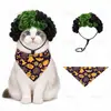 Conjunto de Roupa de Cowboy Ocidental para Gato de Estimação Peruca Chapéu Bandana Festa Engraçada Processamento e Personalização