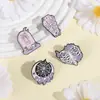 Broche Serie Calavera Fantasía Morada Insignia de Metal Accesorios Versátiles para Ropa Pines Estéticos para Solapa Medalla