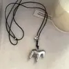 Colar com Pingente de Pônei Estilo Minimalista Moda High-End Nicho Corrente Longa Simples para Suéter Versátil para o Dia a Dia