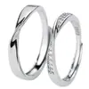 Anillo de Pareja Anillo de Zirconia Diamante Mobius, Ajustable, Lujo Ligero, Sensación de Alta Gama, Réplica de Anillo de Boda para Hombres y Mujeres