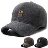 Gorra de Béisbol Cálida de Otoño e Invierno para Hombres de Mediana Edad y Personas Mayores, Gorra con Visera Gruesa y Cálida para Proteger los Oídos, Sombrero Cortavientos para Hombres Mayores para Exteriores