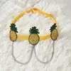 Bambú como ropa una generación de amarillo lindo piña tridimensional vacaciones de verano playa anillo para pierna de mujer P0373