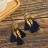 Brincos Longos com Franjas Estilo Étnico Atacado para Mulheres, Personalidade Versátil Moda Retro Yunnan Tendência Dropshipping