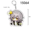 Chaveiro de Anime Periférico Honkai Star Rail Orvalho Branco 7 de Março Verde Quercetina Acrílico Pingente Dupla Face