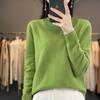 Prenda de Primera Línea Suéter de Lana Tejido Ropa de Punto para Mujer Cuello Alto Medio Cuello Alto Suelto Camiseta Base Otoño e Invierno Nuevo Suéter de Color Sólido