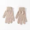 Guantes a Prueba de Frío 100% Lana Pura Color Sólido Otoño e Invierno Tejidos a Mano Cortavientos Unisex Cálidos