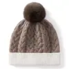 Nuevo gorro de punto trenzado de cachemira con pompón, sombrero cálido y a prueba de frío, cobertura para la cabeza simple y versátil para exteriores, gorro para ciclismo en clima frío
