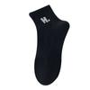 Meias Femininas de Cano Médio Estilo Coreano, Meias Esportivas Finas Anti-Odor para Primavera/Verão, Meias Bordadas com Letras Tendência Estilo Ins College