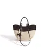 Bolso de Hombro de Lino de Nicho con Bloques de Color, Bolso de Axila Versátil de Alta Gama, Bolso Casual Perezoso Tipo Ala, Bolso de Mano Ligero de Lujo para Viajes