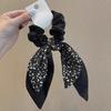 Accesorios para el cabello con cinta floral, elegante banda para el cabello de otoño e invierno, estilo coreano para celebridades de Internet, cuerda para el cabello dulce, banda de goma para el cabello, anillo para el cabello de intestino grueso