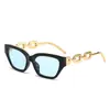 Ojo de Gato Retro Patas de Cadena Nuevas Personalidad de Alto Nivel Europeo y Americano Chica Popular Protección Solar Protector Solar Gafas de Sol Elegantes Sensación de Alto Nivel
