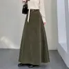 Falda Midi Larga de Otoño/Invierno con Textura Casual Retro Maillard de Temperamento Adelgazante Nicho Francés de Cintura Alta Fluida